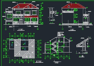 两层别墅建筑设计CAD施工图总图