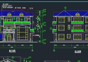 两层欧式风格精致别墅建筑设计CAD施工图