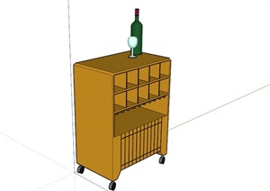 现代可移动酒柜设计SU(草图大师)模型