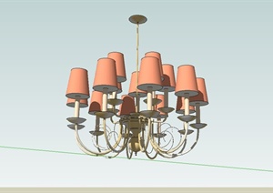 欧式大厅吊灯设计SU(草图大师)模型
