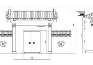 古典中式入口门设计CAD方案图