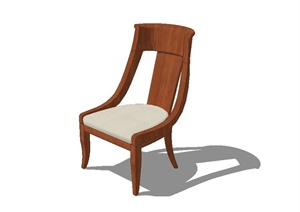 现代木质椅子设计SU(草图大师)模型