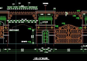欧式铁艺大门设计CAD施工详图
