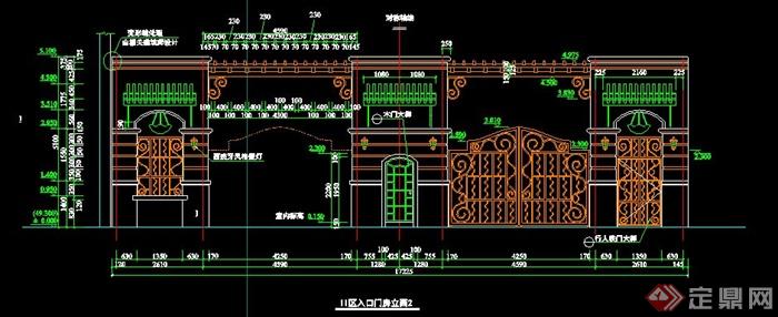 欧式铁艺大门设计CAD施工详图(1)
