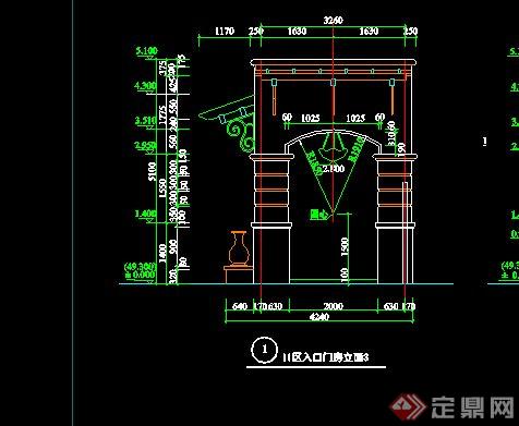 欧式铁艺大门设计CAD施工详图(4)