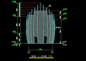某圆形风情竹楼设计CAD详图