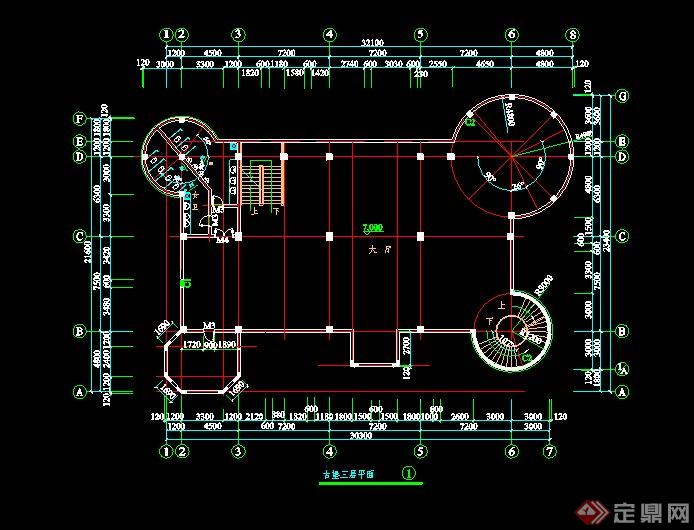 某新古典三层古堡设计CAD平面图(2)