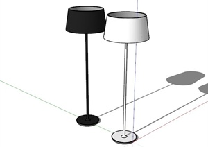 现代黑白落地灯设计组合SU(草图大师)模型