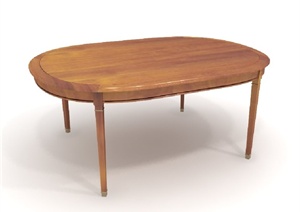 现代风格木质桌子设计3d模型含效果图