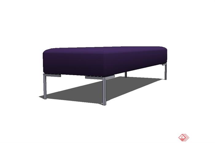 某现代风格室内长条沙发凳设计su模型(3)