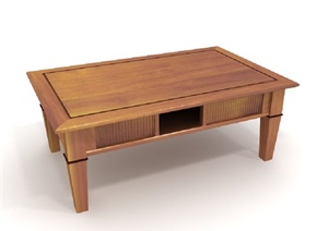 现代风格木质桌子设计3d模型韩效果图