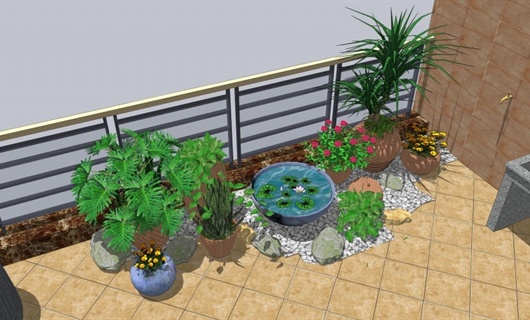 纯水岸阳台花园设计方案