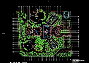 现代高档住宅区水池景观设计CAD平面图