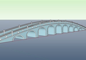 现代中式拱形园桥设计SU(草图大师)模型