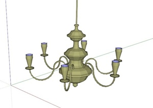 欧式常见吊灯设计SU(草图大师)模型