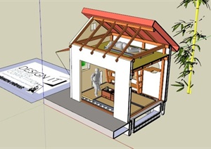 日式茶室建筑设计SU(草图大师)模型