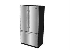 某室内双开门冰箱电器设计SU(草图大师)模型