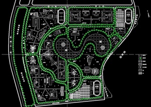 某大学东湖分校新校区景观规划设计cad总平面