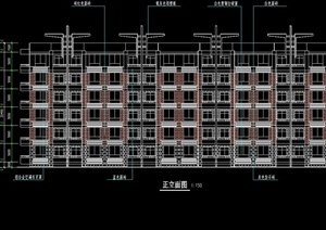现代风格研究生公寓建筑设计cad方案图