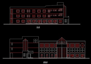 欧式风格教学楼建筑设计cad方案