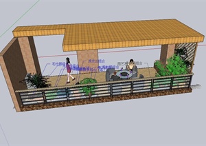 某现代风格阳台花园设计SU(草图大师)模型