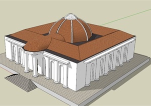 欧式博物馆建筑设计SU(草图大师)模型