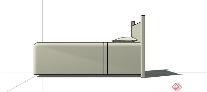 简约单人床设计SU模型(4)