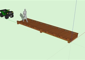 现代木栈道桥园桥设计模型素材