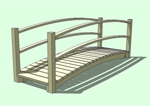 木质拱桥设计SU(草图大师)模型