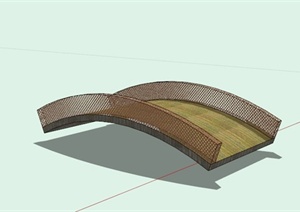 木镂空围栏园桥景观桥SU(草图大师)模型素材