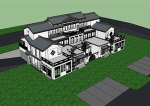 古典别墅模型建筑设计SU(草图大师)模型