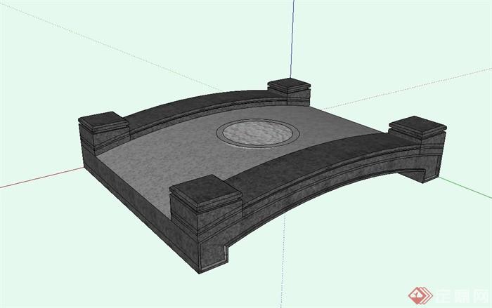 现代风格景观桥设计su模型(1)