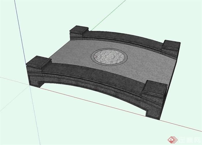 现代风格景观桥设计su模型(2)