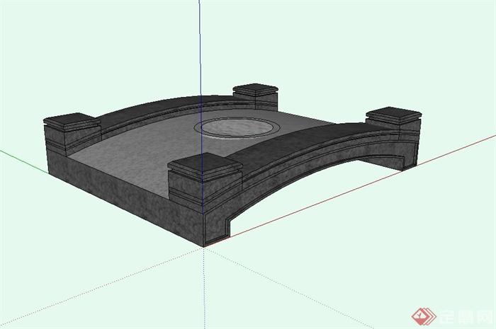 现代风格景观桥设计su模型(3)