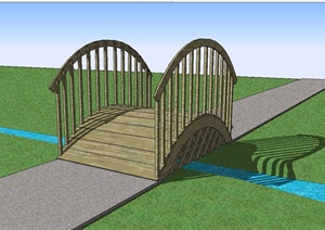 某现代溪流景观桥设计SU(草图大师)模型