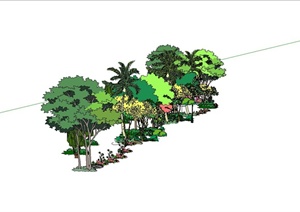 某公园绿化带设计SU(草图大师)模型