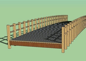 园林景观节点平桥设计SU(草图大师)模型
