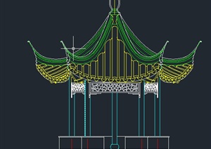 古典中式五角亭设计CAD施工图