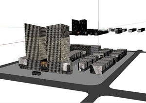 某现代城市中心建筑设计SU(草图大师)模型
