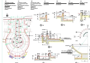 园林景观节点跌水池设计CAD详图