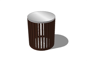 现代圆柱形坐凳设计SU(草图大师)模型