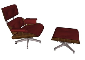 现代精致老板椅、坐凳设计SU(草图大师)模型