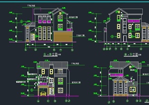 三层豪华别墅建筑设计CAD施工图