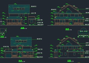 欧式风格三层阁楼式别墅建筑设计CAD施工图
