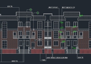 现代中式多层排房别墅建筑设计CAD施工图