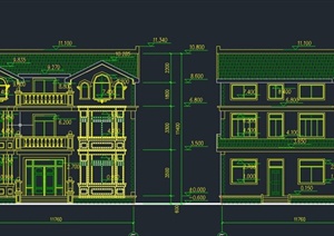 豪华欧式独栋别墅建筑设计CAD施工图