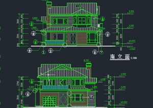 欧式风格两层独立别墅建筑设计CAD施工图