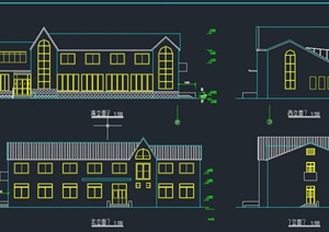 两层度假村别墅建筑设计CAD施工图