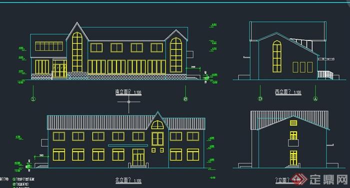 两层度假村别墅建筑设计CAD施工图(1)