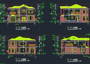 两层乡村自建别墅建筑设计CAD施工图
